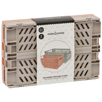 Pink & Beige Stackable Storage Crates: Pack of 2