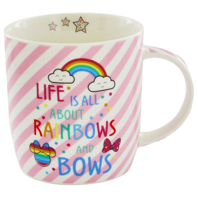 Disney Minnie Mouse Pink Stripe Ceramic Mug image number 2