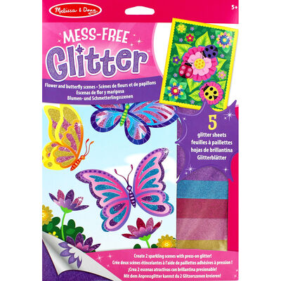 Mess-Free Glitter Art Kit - Flower and Butterfly Scenes image number 1