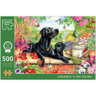 Labradors in the Garden 500 Piece Jigsaw Puzzle image number 1