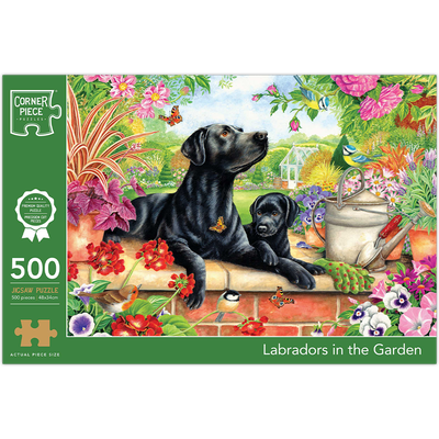 Labradors in the Garden 500 Piece Jigsaw Puzzle image number 1