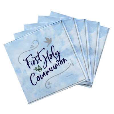 Blue First Holy Communion Paper Napkins - 16 Pack image number 2