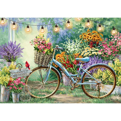 Bicycle At The Flower Market 500 Piece Jigsaw Puzzle image number 2