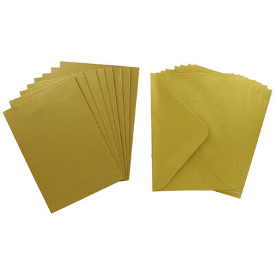 Metallic Gold Blank Cards with Envelopes - 5 x 7 Inches image number 2
