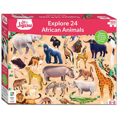 Junior Jigsaw Explore 24 100 Piece Jigsaw Puzzle: African Animals image number 1