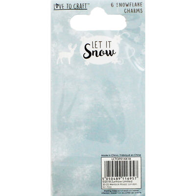 Let it Snow Snowflake Charms - Pack of 6 image number 2