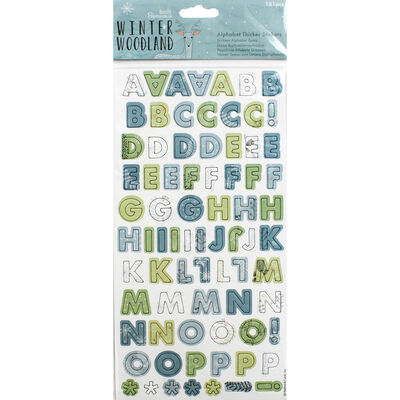 Winter Woodland Thick Alphabet Stickers - Pack Of 161 image number 1