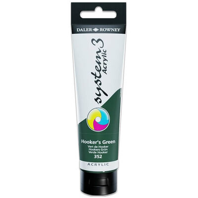 Daler Rowney System 3 150ml Acrylic Paint: Hookers Green image number 1