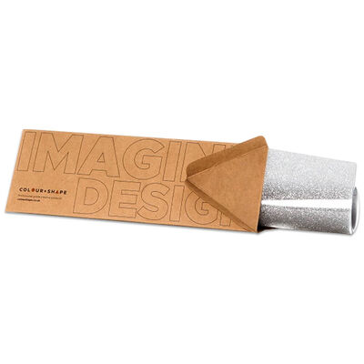 Colour & Shape Heat Transfer Vinyl: Silver Glitter image number 1