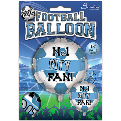 18 Inch City Blue and White Football Helium Balloon image number 2