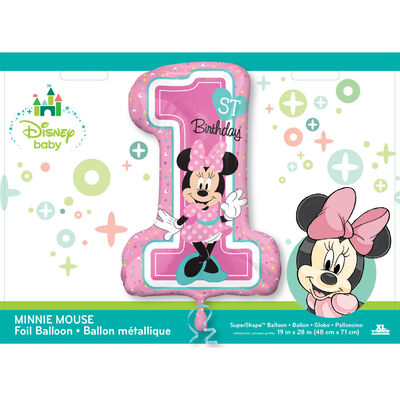 28 Inch Minnie Mouse 1st Birthday Helium Balloon image number 2