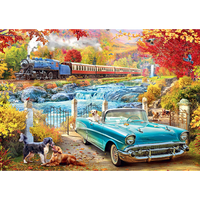 Stream Train and Car 500 Piece Jigsaw Puzzle