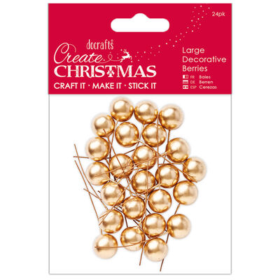 Gold Decorative Berries: Pack of 24 image number 1