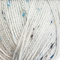 Prima DK Acrylic Wool: Speckled White Yarn 100g