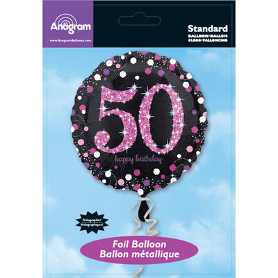 18 Inch Pink Number 50 Helium Balloon image number 2