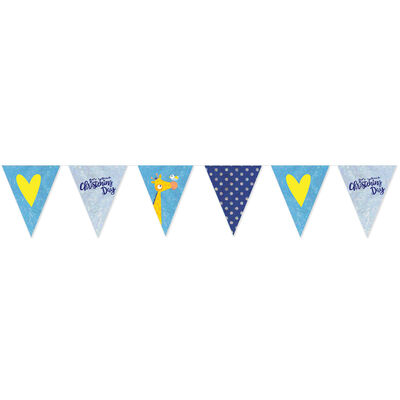 Blue Christening Day Bunting Banner image number 1