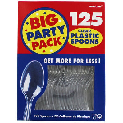 Clear Plastic Spoons - 125 Pack image number 1