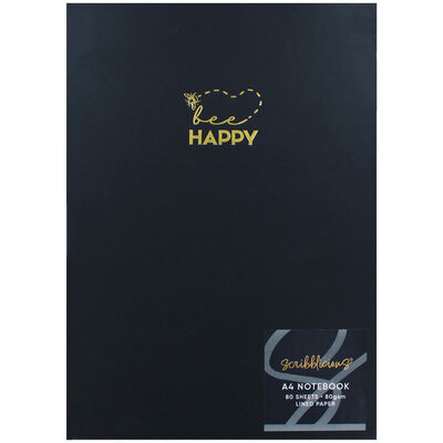 Bee Happy A4 Casebound Notebook image number 1