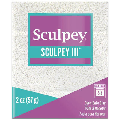 Sculpey Polymer Oven Bake Clay: White Glitter image number 1