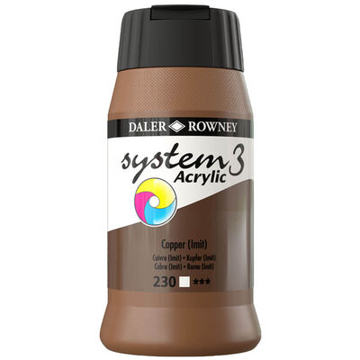 System 3 Acrylic Paint: Copper 500ml image number 1