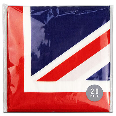 Union Jack Napkins: Pack of 20 image number 1