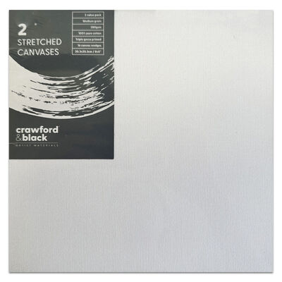Crawford & Black Stretched Canvases 8” x 8”: Pack of 2 image number 2