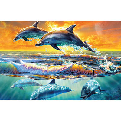 Dolphin Dawn 1000 Piece Silver-Foiled Premium Jigsaw Puzzle image number 2