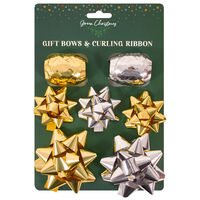 Christmas Gold & Silver Gift Bows and Curling Ribbon