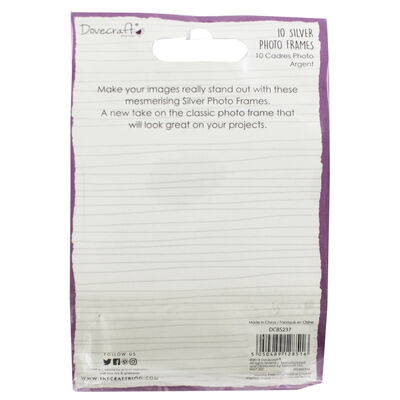 Dovecraft Essentials Photo Frames - Silver - 10 Pack image number 3