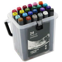 Crawford & Black Dual Tip Coloured Markers: Pack of 24