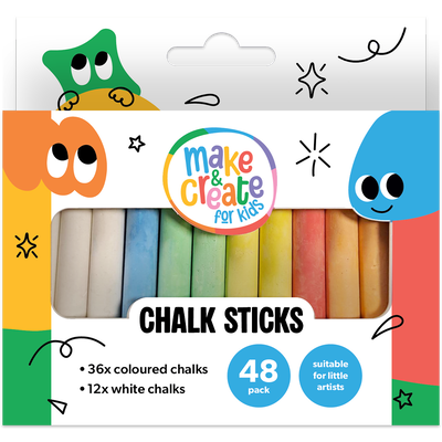 Assorted Colour Chalk Sticks: Pack of 48 image number 1