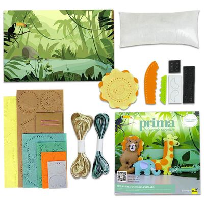Prima Make Your Own Fun Felted Jungle Animals Bundle of 10 image number 2