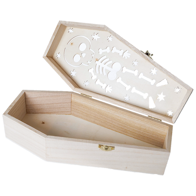 Halloween Wooden Laser Cut Coffin Box image number 3