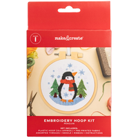 Mini Embroidery Hoop Kit: Penguin