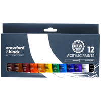 Crawford & Black Acrylic Paints: Pack of 12