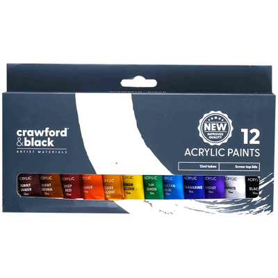 Crawford & Black Acrylic Paints: Pack of 12 image number 1