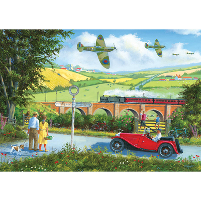 Planes, Trains & Country Lanes 500 Piece Jigsaw Puzzle image number 2