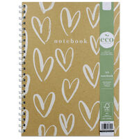 A4 Kraft Heart Notebook