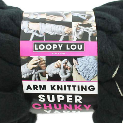 Loopy Lou Super Chunky Black Yarn - 250g image number 3