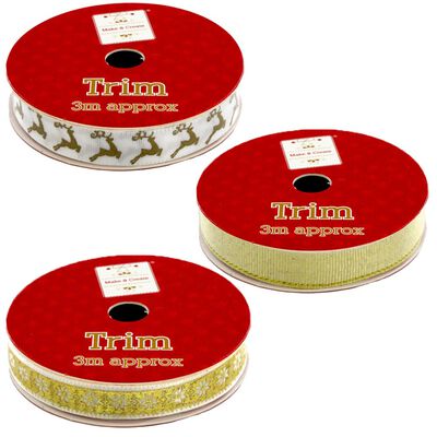 3m Christmas Ribbon Trim: Assorted image number 4