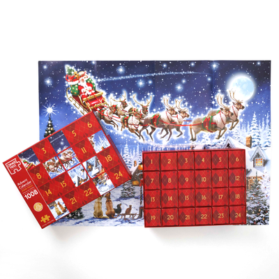 Christmas Scene 1008 Piece Jigsaw Puzzle Advent Calendar image number 3