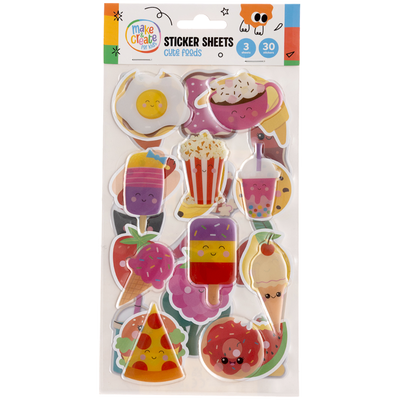 Sticker Sheets: Cute Foods: Pack of 30 image number 1