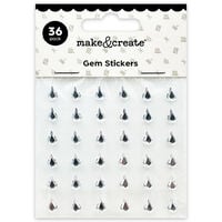 Silver Teardrop Gem Stickers: Pack of 36