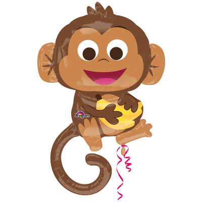Happy Monkey Super Shape Helium Balloon image number 1