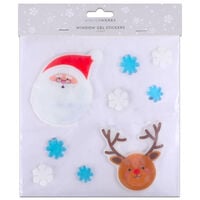 Santa and Reindeer Window Gel Stickers