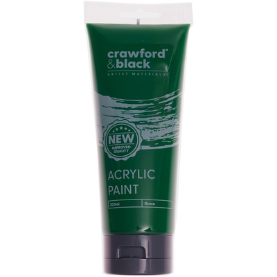 Crawford & Black Green Acrylic Paint: 200ml image number 1