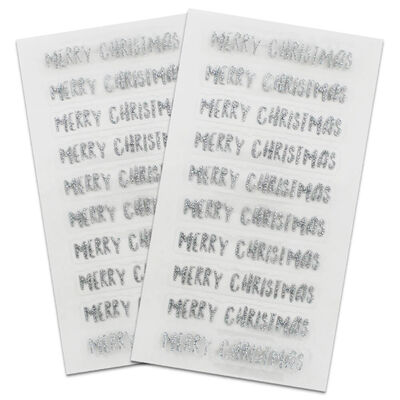Merry Christmas Stickers: Silver image number 1