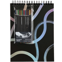 Crawford & Black Drawing Black Paper Pad Sketch Set: Pack of 13