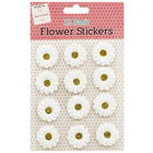White Paper Flower Stickers - 12 Pack image number 1