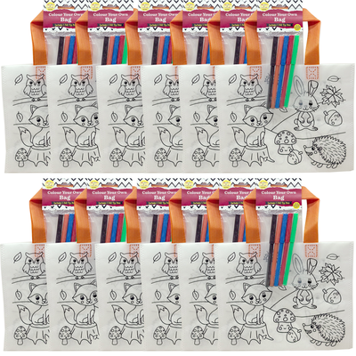 Colour Your Own Woodland Bag: Pack of 12 image number 1